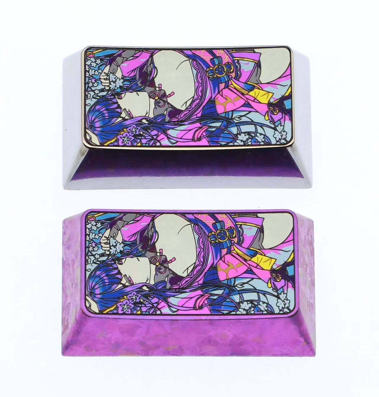 Genshin Impact series, Raiden Shogun, 1.75U titanium alloy keycaps, an ...
