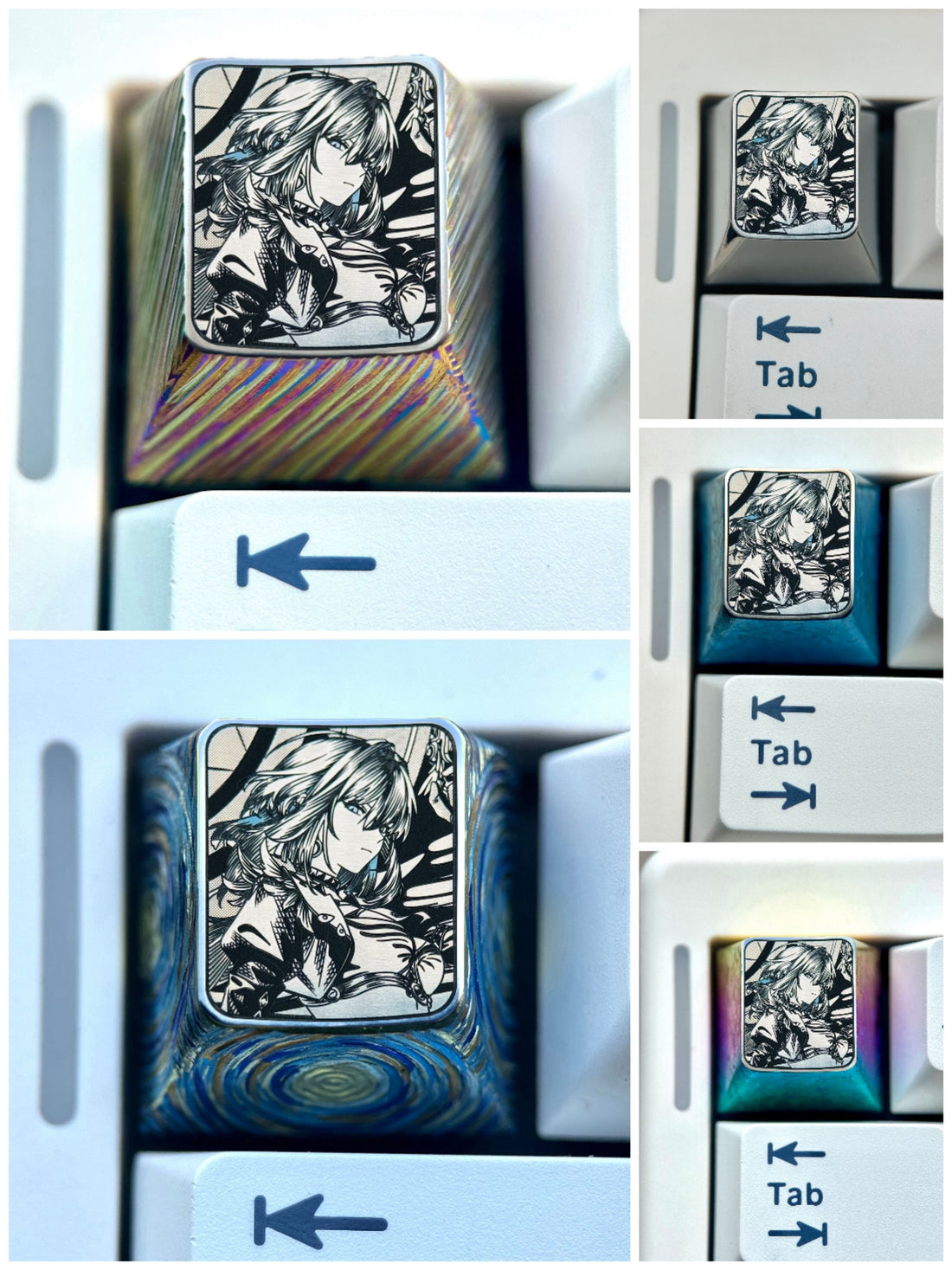 Wuthering Waves, GALBRENR, 1U precision carved titanium alloy personalized keycaps, anime and game creative metal carving custom decorative keycaps