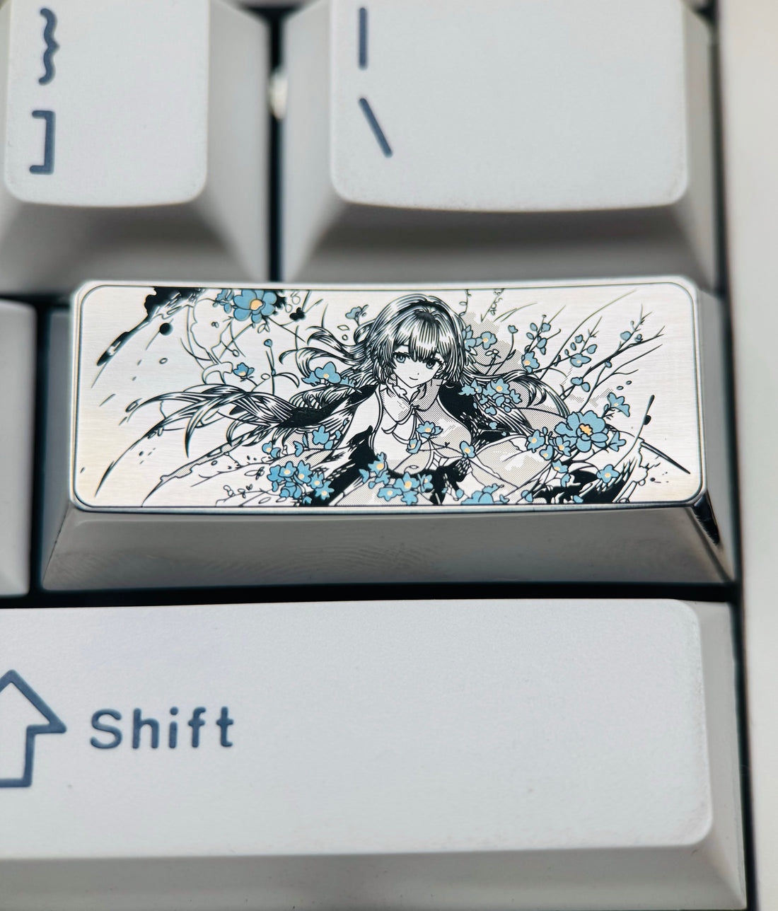 Honkai: Star Rail, Firefly, 2.25U titanium alloy personalized keycaps, anime and game culture creative metal carving custom decorative keycaps