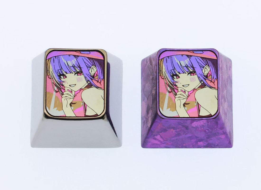 Blue Archive, Kazusa1U titanium alloy personalized keycaps, anime and game metal carving creative custom decorative keycaps
