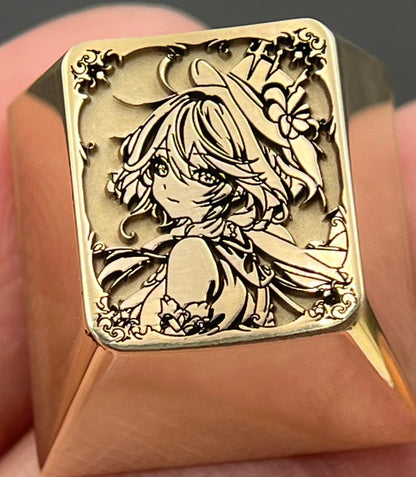 Genshin Impact, Furina, 1U brass deep carved personalized keycap, anime and game culture creative metal material decorative keycap
