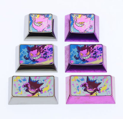 Pok é mon series, gengar 1.25U、1.5U、1.75U， Titanium alloy personalized keycaps, anime and game culture creative metal decorative art keycaps