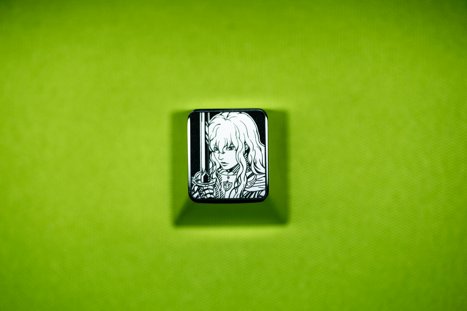 Berserk series, 1U titanium alloy personalized keycaps, innovative metal carved keycaps for anime and gaming culture.