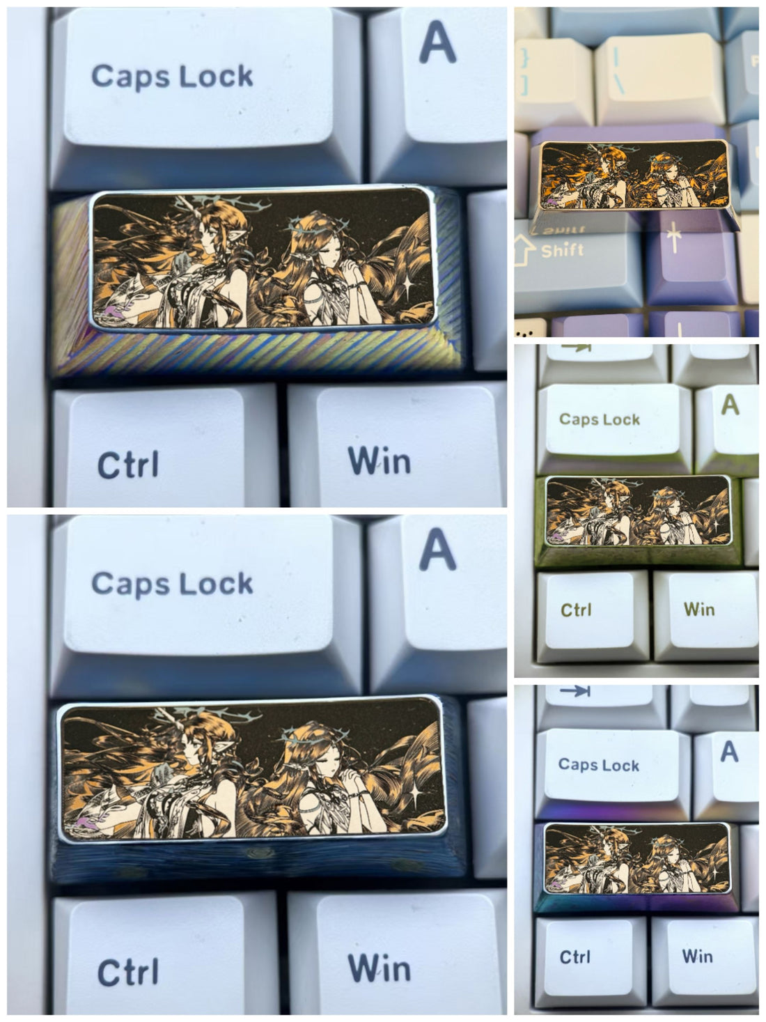 Wuthering Waves, Cartethyia 2.25U precision carved titanium alloy personalized keycaps, anime and game character creative metal carved decorative keycaps