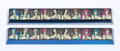 One Piece, female protagonist collection silhouette titanium alloy space bar, 6.25U/7U optional, anime and game creative metal keycaps