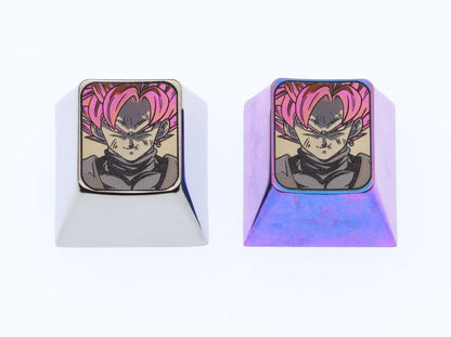 Dragon Ball, Black Son Goku, 1U Titanium Alloy Personalized Keycaps, Anime Game Culture Creative Metal Decorative Keycaps