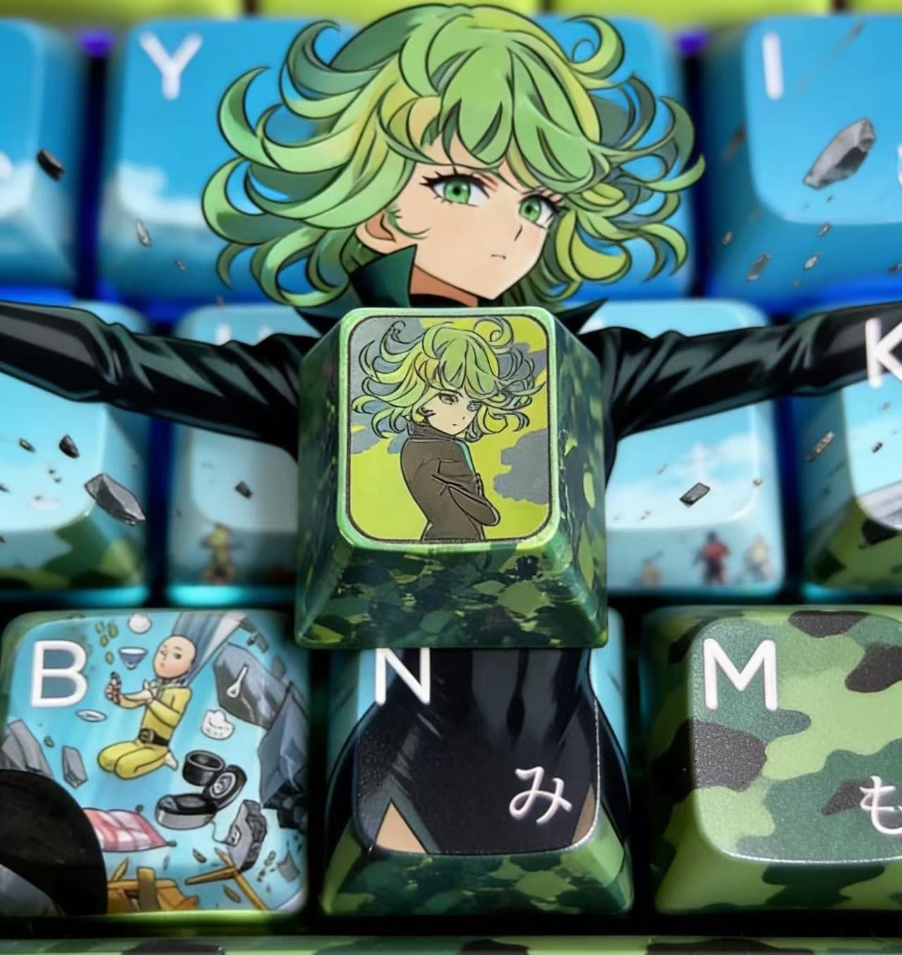 ONE PUNCH MAN, Tatsumaki, 1U Titanium Alloy Personalized Keycaps, Anime Game Culture Creative Decorative Keycaps