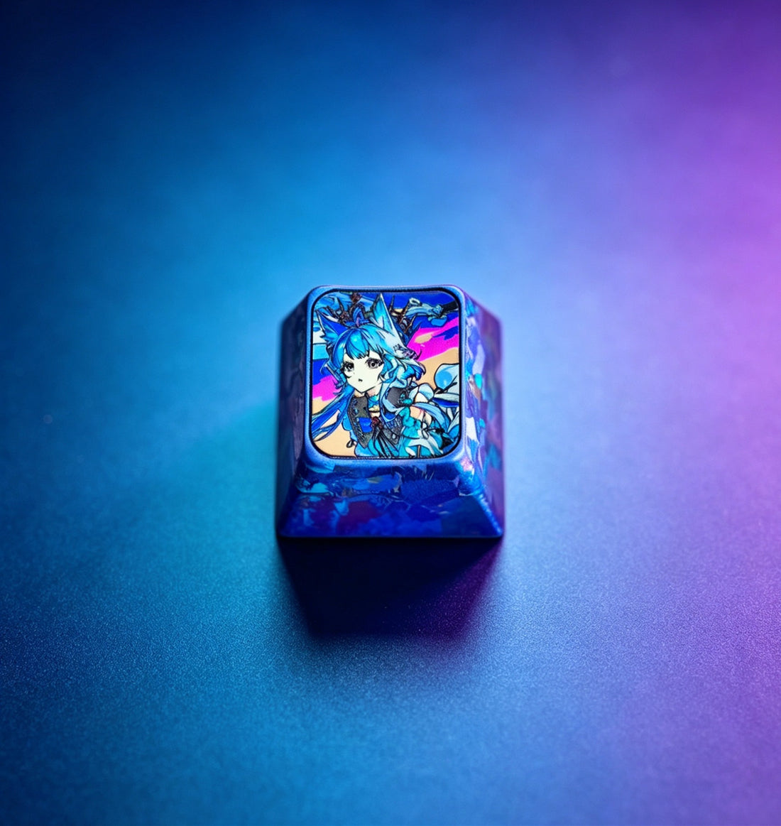 Arknights，Rosmontis 1 U titanium alloy personalized keycaps, anime and game cultural creative keycaps, mechanical keyboard decorative keycaps