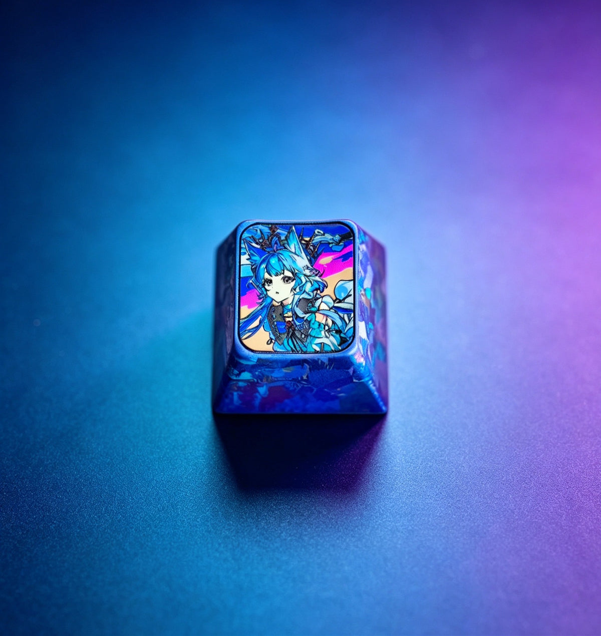 Arknights，Rosmontis 1 U titanium alloy personalized keycaps, anime and game cultural creative keycaps, mechanical keyboard decorative keycaps