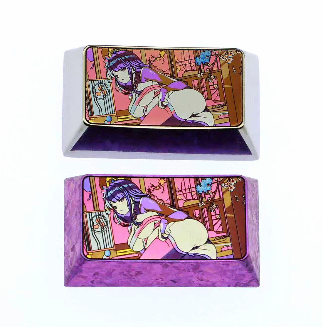 Genshin Impact, Beelzebul 1.75U titanium alloy personalized keycaps, anime and game creative metal decorative keycaps