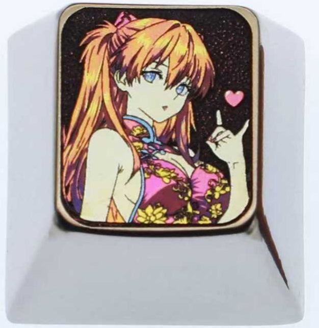 EVA, Cheongsam Asuka 1U Titanium Alloy, Anime and Game Culture Creative Personalized Keycaps