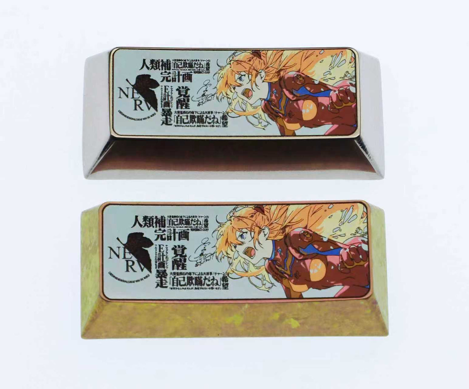 EVA series, Asuka 2.25U titanium alloy decorative keycaps, anime and game creative personalized keycaps, mechanical keyboards, artistic keycaps