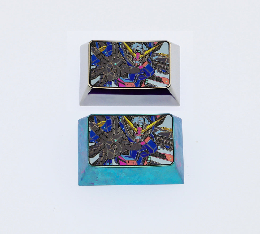 Gundam, 1.5U titanium alloy carved keycaps, personalized keycaps, mechanical keyboard decorative keycaps