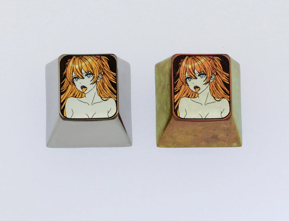 EVA, intoxicating Asuka, 1U titanium alloy carved personalized keycaps, decorative keycaps