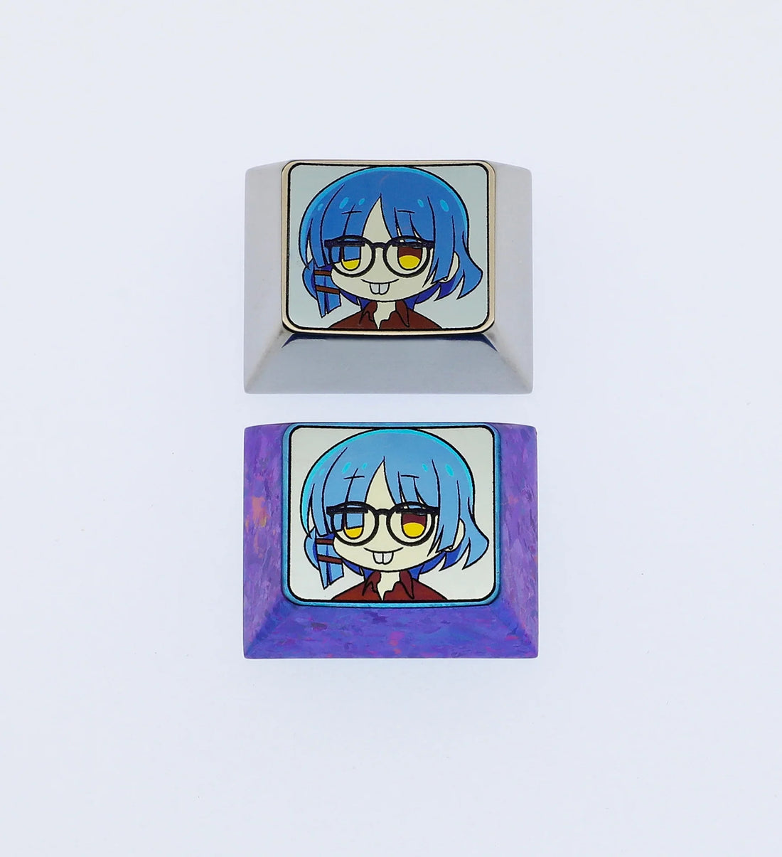 Bocchi The Rock! Yamada Ryo, 1.25U titanium alloy carved personalized keycaps, mechanical keyboard decorative keycaps.