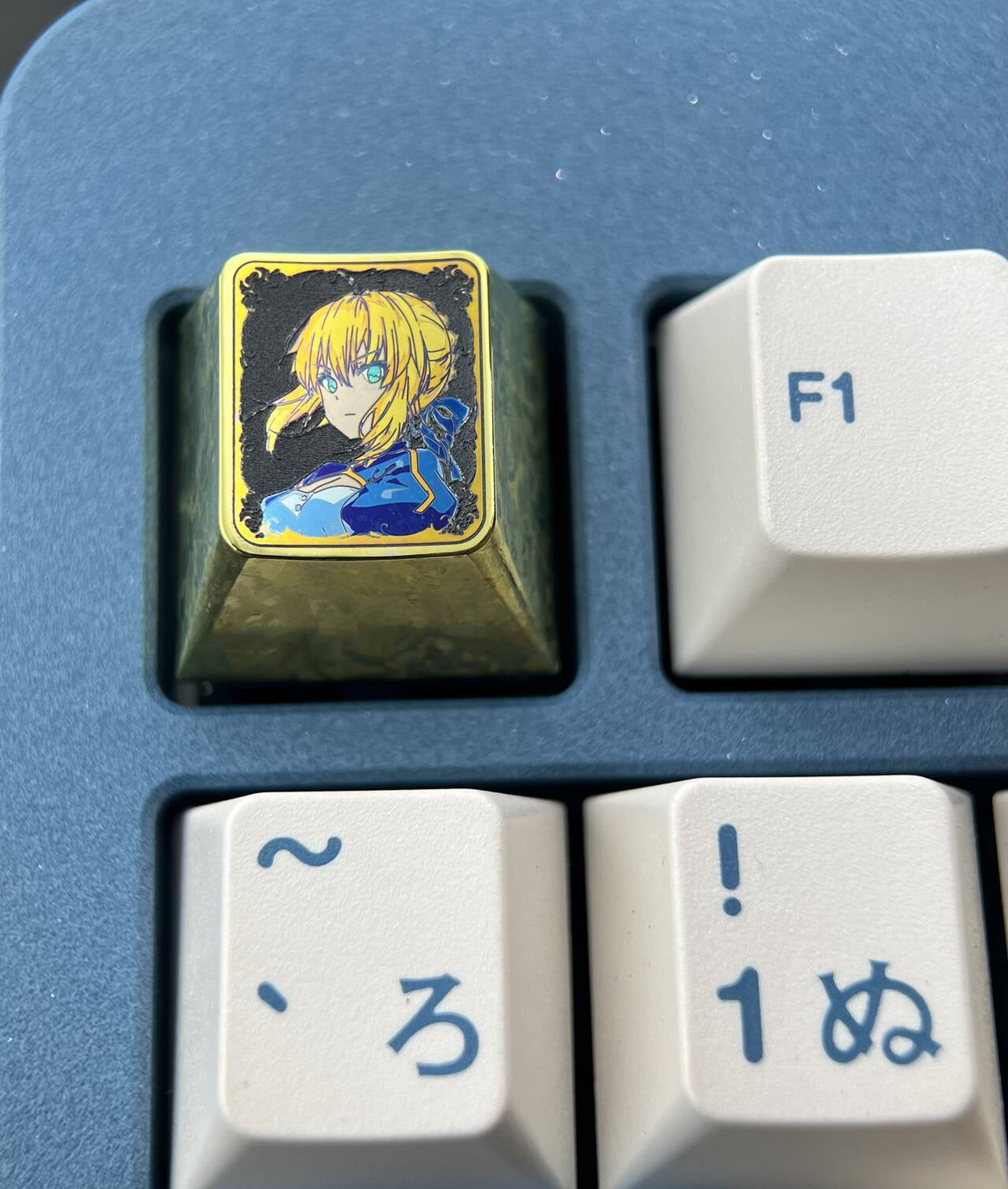 Fate/stay night, 1U saber titanium alloy personalized decorative keycaps, anime and game creative metal keycaps