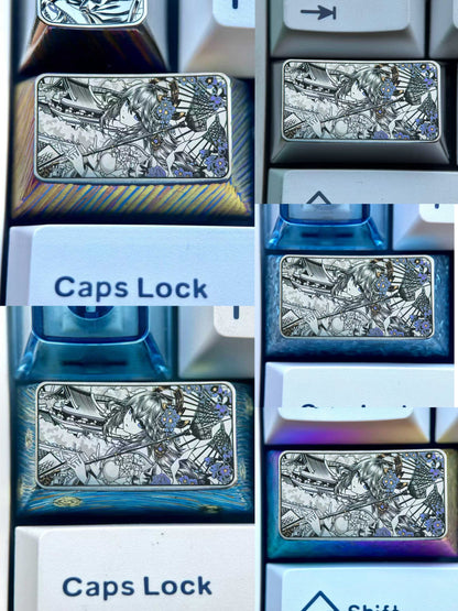 Genshin Impact series, Yae Miko, 1.5U titanium alloy personalized keycaps, anime, gaming, cultural and creative metal carved keycaps
