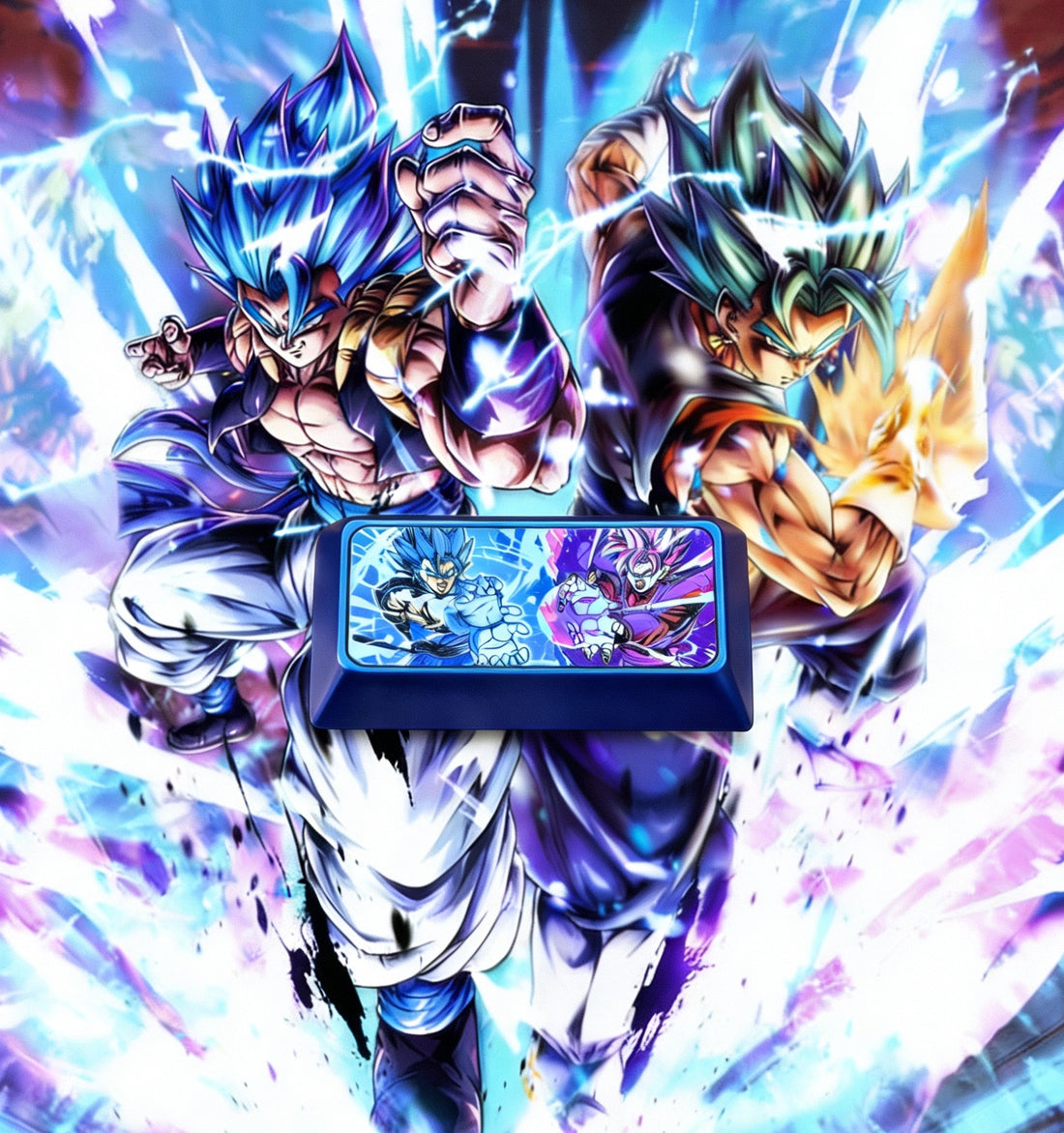 Dragon Ball, Super Saiyan, 2.25U titanium alloy personalized decorative keycap, anime and game creative metal art keycap