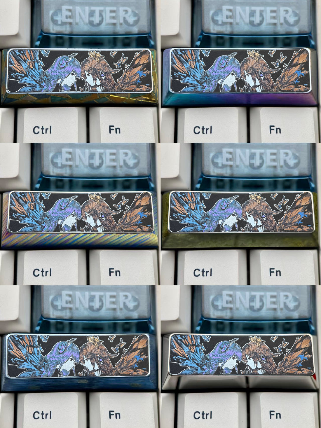 Genshin Impact, Raiden Shogun 2.75U titanium alloy precision carved personalized keycaps, anime and game culture creative metal carved decorative keycaps