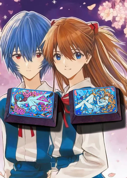 EVA, Asuka/Ayanami Rei, 1.5U titanium alloy decorative keycaps, anime and game culture innovation personalized keycaps