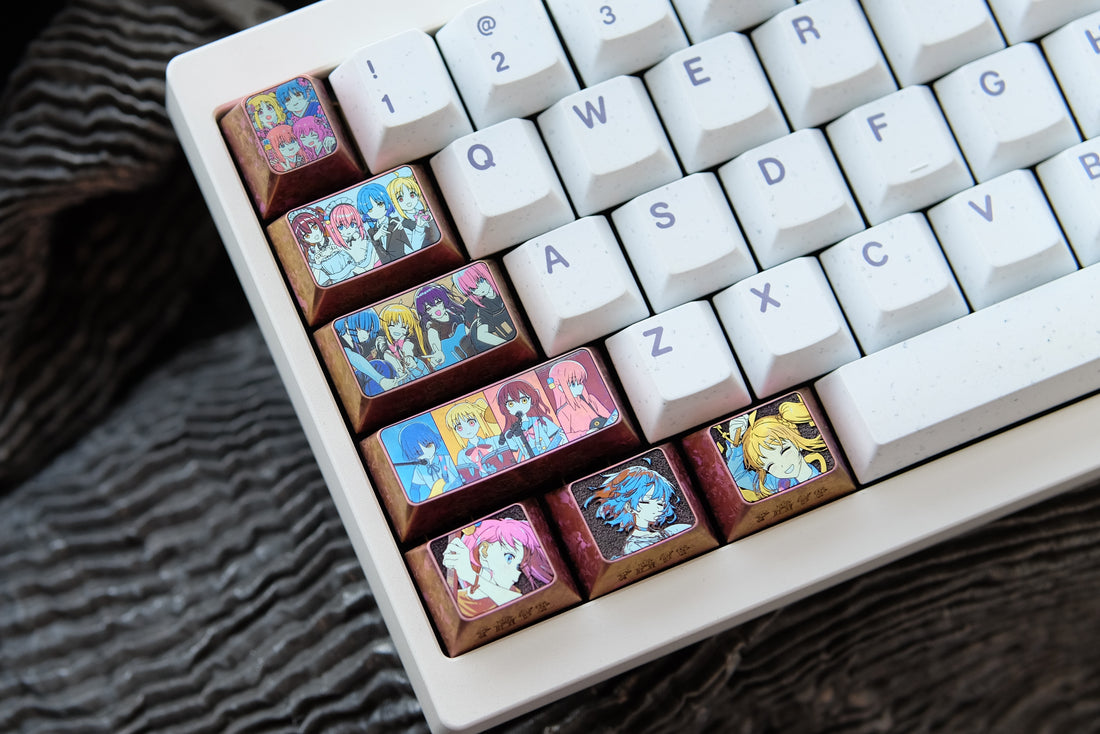 BOCCHI THE ROCK! Theme, titanium alloy personalized keycaps, anime and game culture creative metal carving decorative keycaps