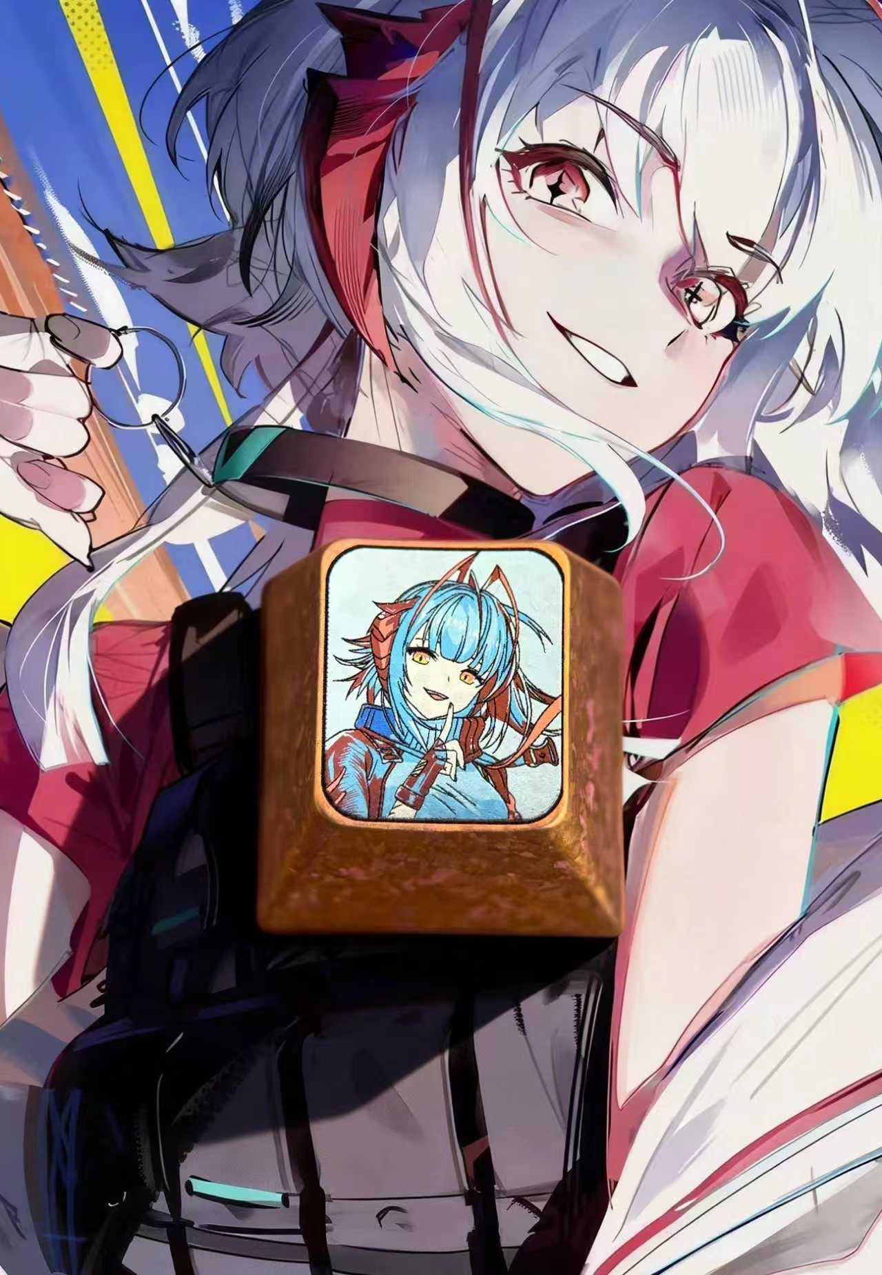 Arknights, W, 1U titanium alloy personalized keycaps, anime and game creative metal carving decorative keycaps