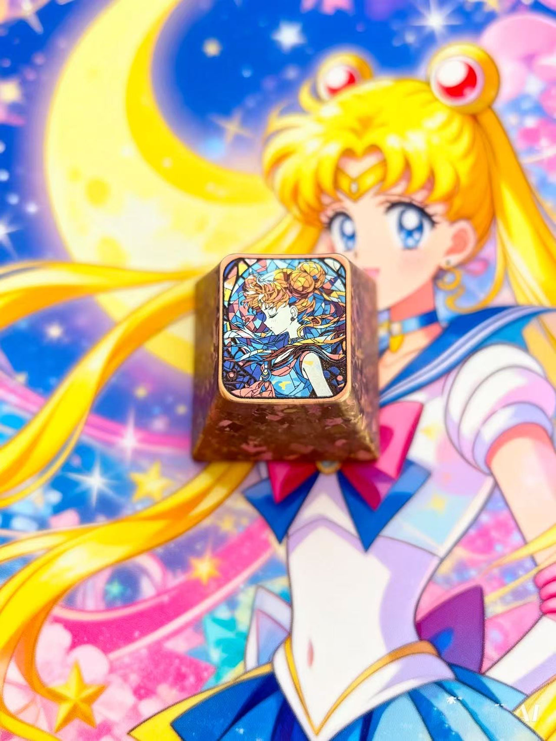Pretty Guardian Sailor Moon, Sukino Usagi, 1U titanium alloy personalized keycaps, anime and game creative keycaps