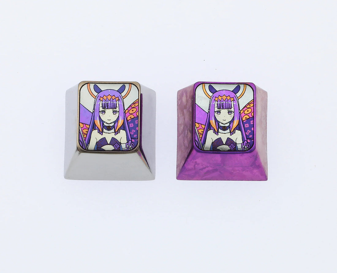 Ichinarsi, colored titanium alloy carved keycaps, personalized keycaps, mechanical keyboard decorative keycaps