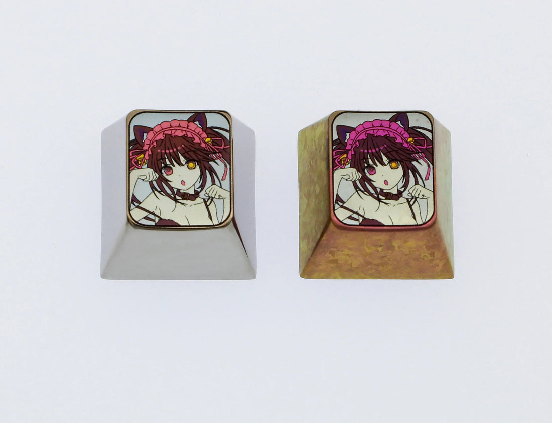 DATE A LIVE,Tokisaki Kurumi, Colored titanium alloy carved keycaps, personalized keycaps, decorative keycaps.