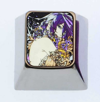 Chainsaw Man, Reze themed 1U titanium alloy personalized keycap, anime game metal carving custom decorative keycap