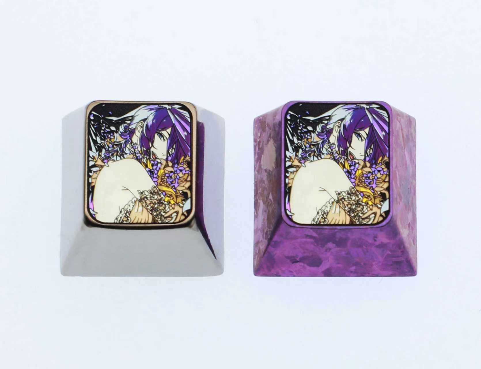 Chainsaw Man, Reze themed 1U titanium alloy personalized keycap, anime game metal carving custom decorative keycap