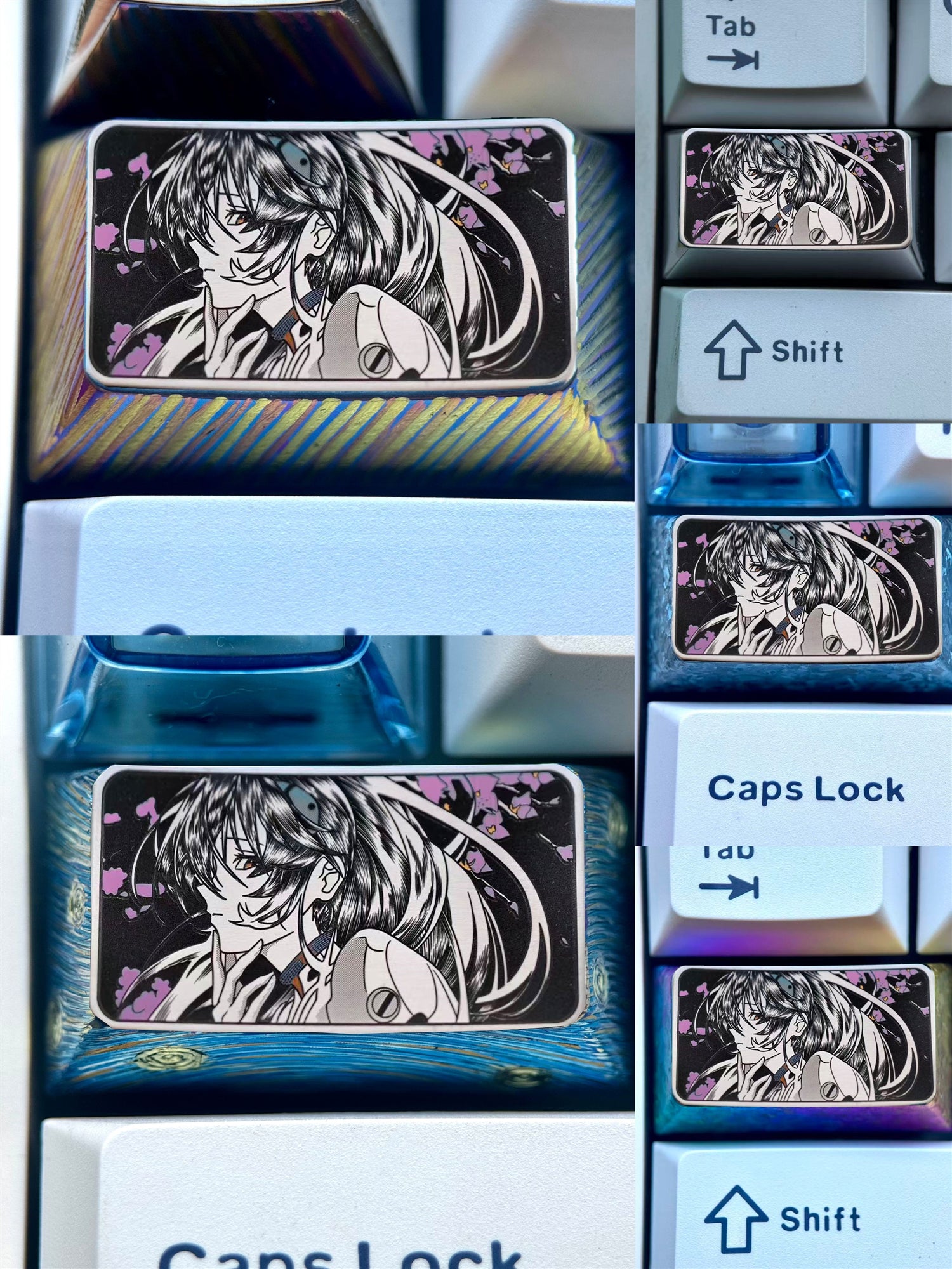 EVA Ayanami Rei, 1.75U titanium alloy personalized keycap, anime and game creative metal carving decorative keycap