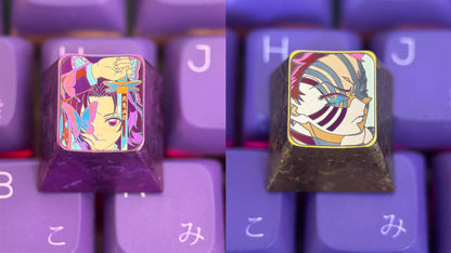 Demon Slayer: Kimetsu no Yaiba, Kochou Shinobu, Akaza, 1U titanium alloy personalized keycaps, anime game decorative keycaps