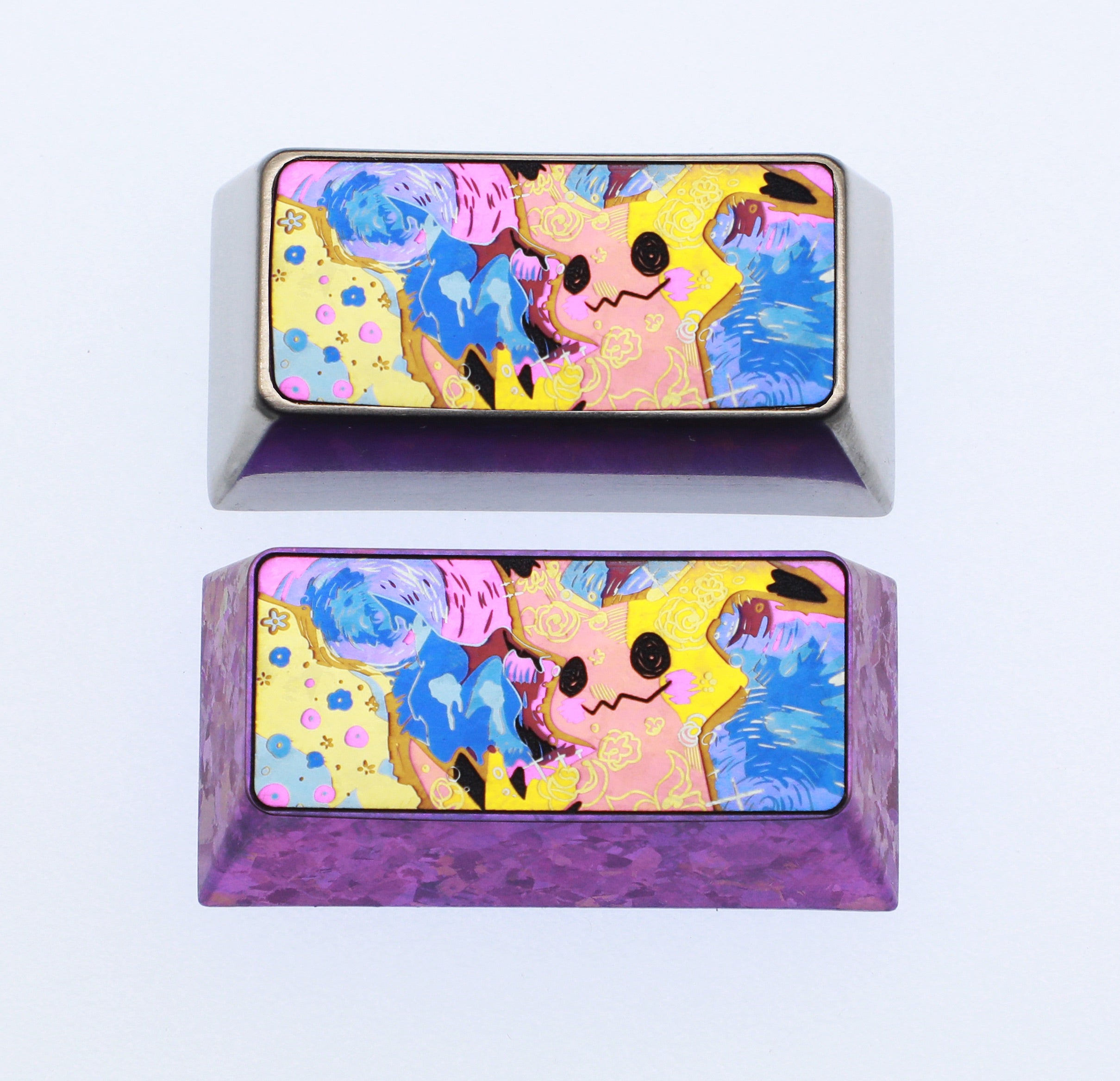 Pok é mon Series, Mimikyu Theme 2U Titanium Alloy Personalized Keycaps, Anime Game Culture Creative Mechanical Keyboard Decorative Keycaps