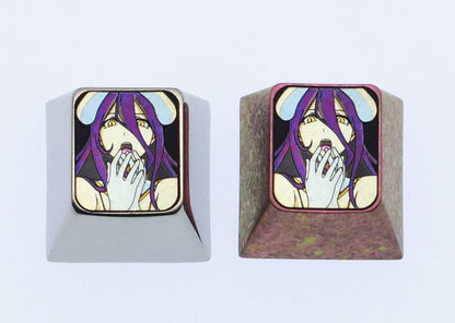 Overlord, albedo theme, 1U titanium alloy personalized keycaps, anime game keycaps, cultural and creative peripheral mechanical keyboard decorative keycaps