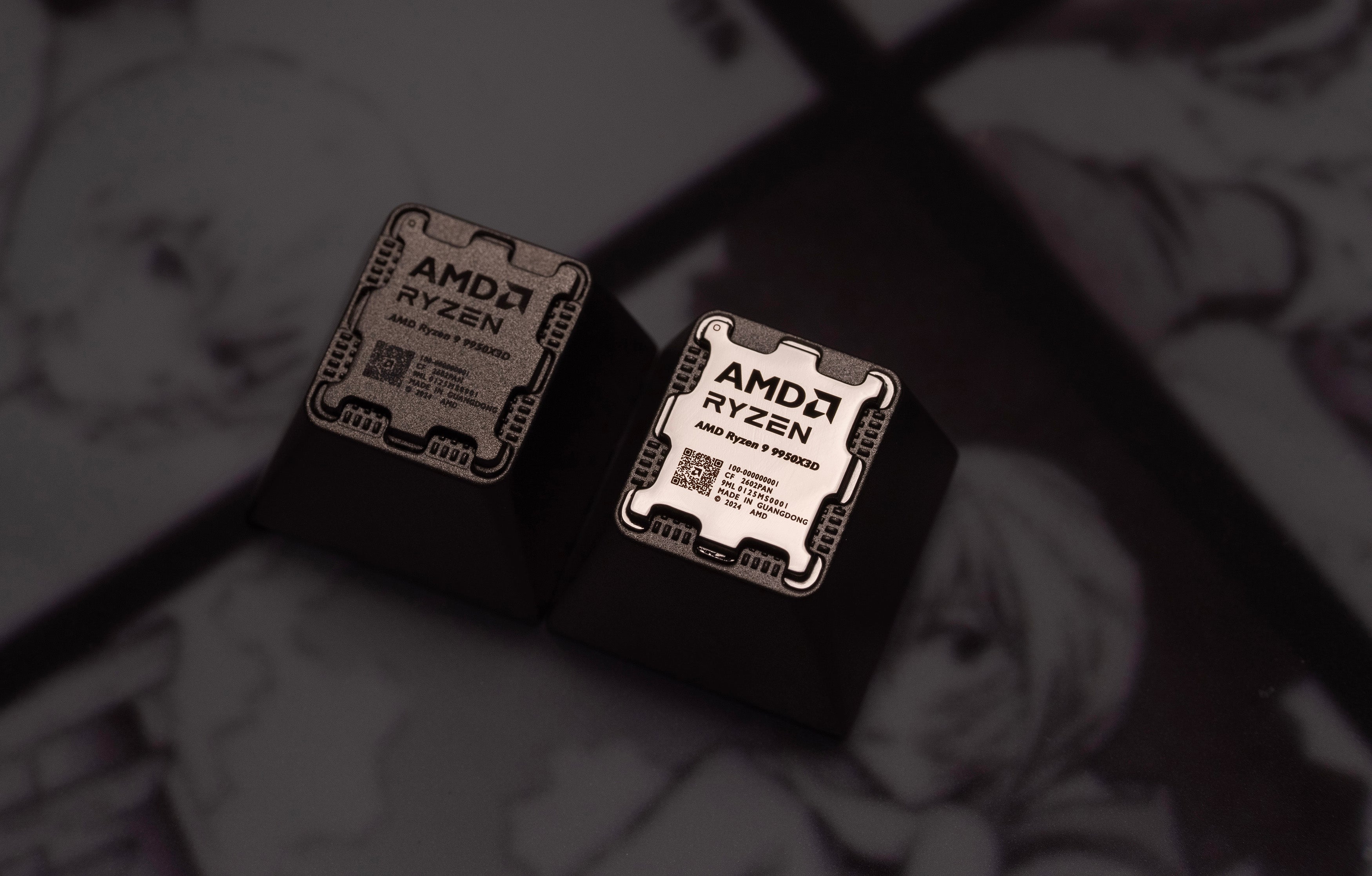 【 AMD 】 ZEN5 CPU Titanium Alloy CNC Stereoscopic Carving Keycaps, Metal Personalized Keycaps, Mechanical Keyboard Decorative Keycaps