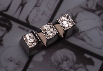 Zenless Zone Zero, Angels of Delusion, 1U titanium alloy personalized keycaps, set of 3, anime game mechanical keyboard decorative keycaps