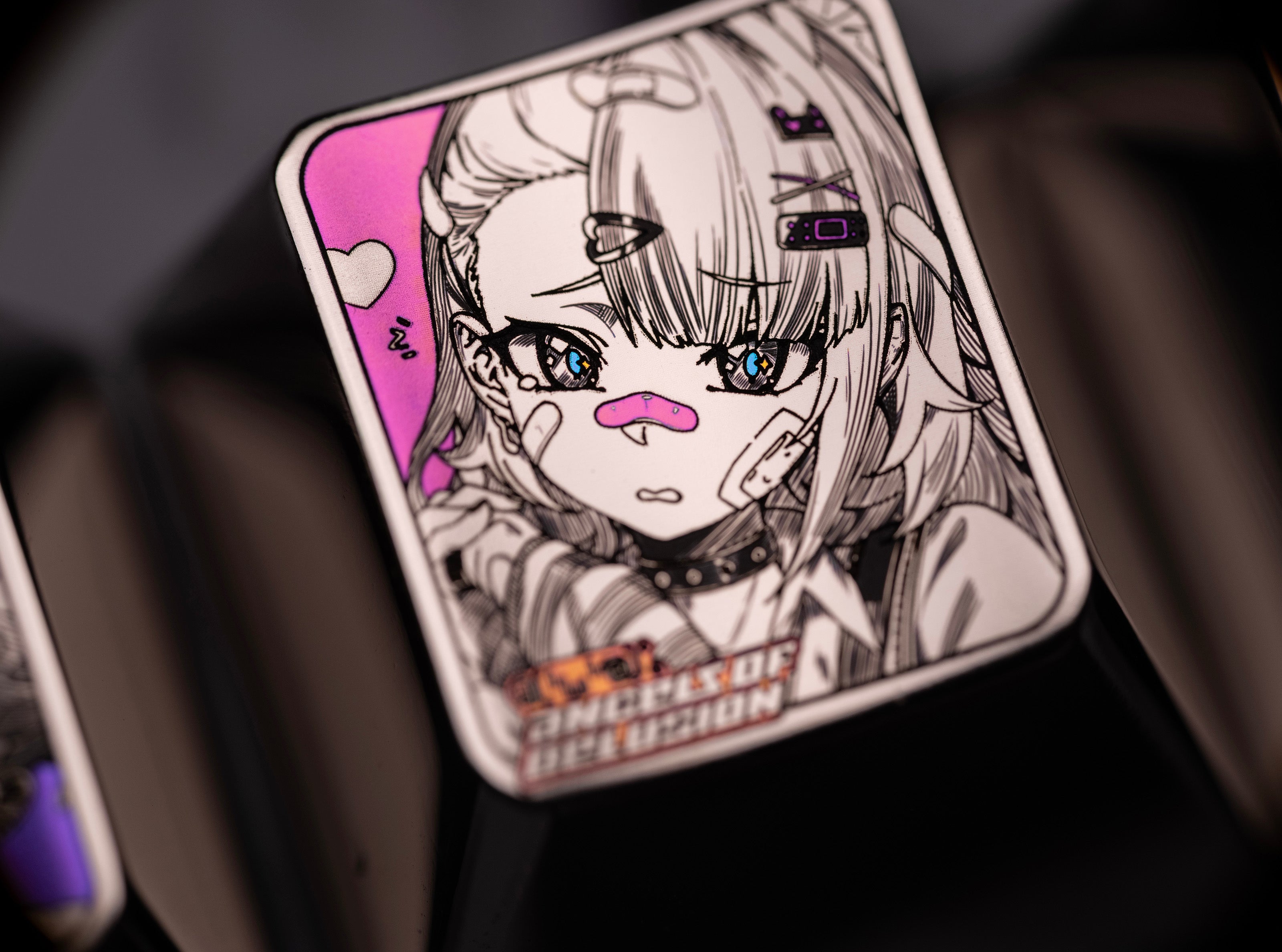 Zenless Zone Zero, Angels of Delusion, 1U titanium alloy personalized keycaps, set of 3, anime game mechanical keyboard decorative keycaps