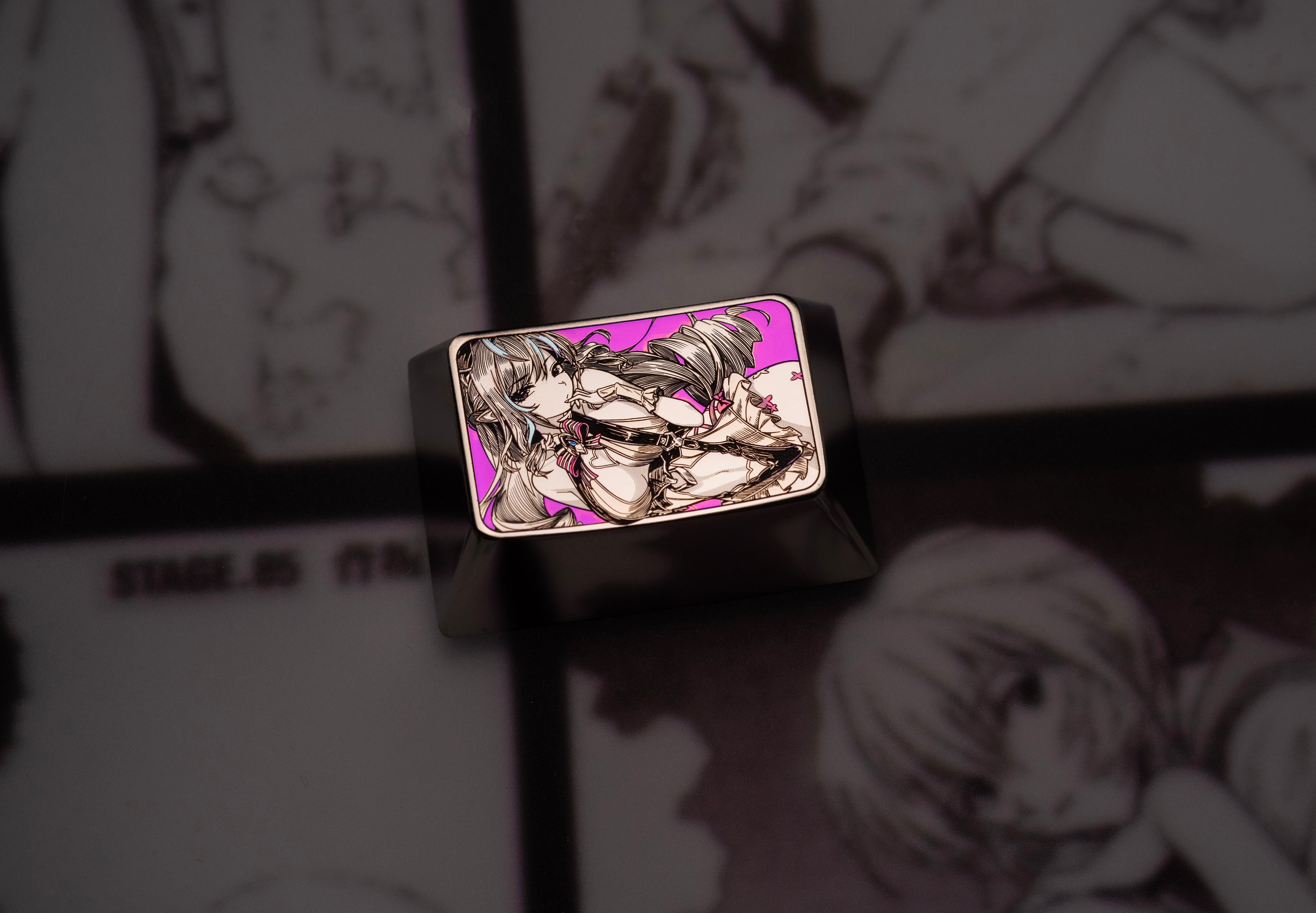 Zenless Zone Zero, Vivian Banshee, 1.5U titanium alloy personalized keycaps, anime, gaming, cultural and creative mechanical keyboards, metal decorative keycaps