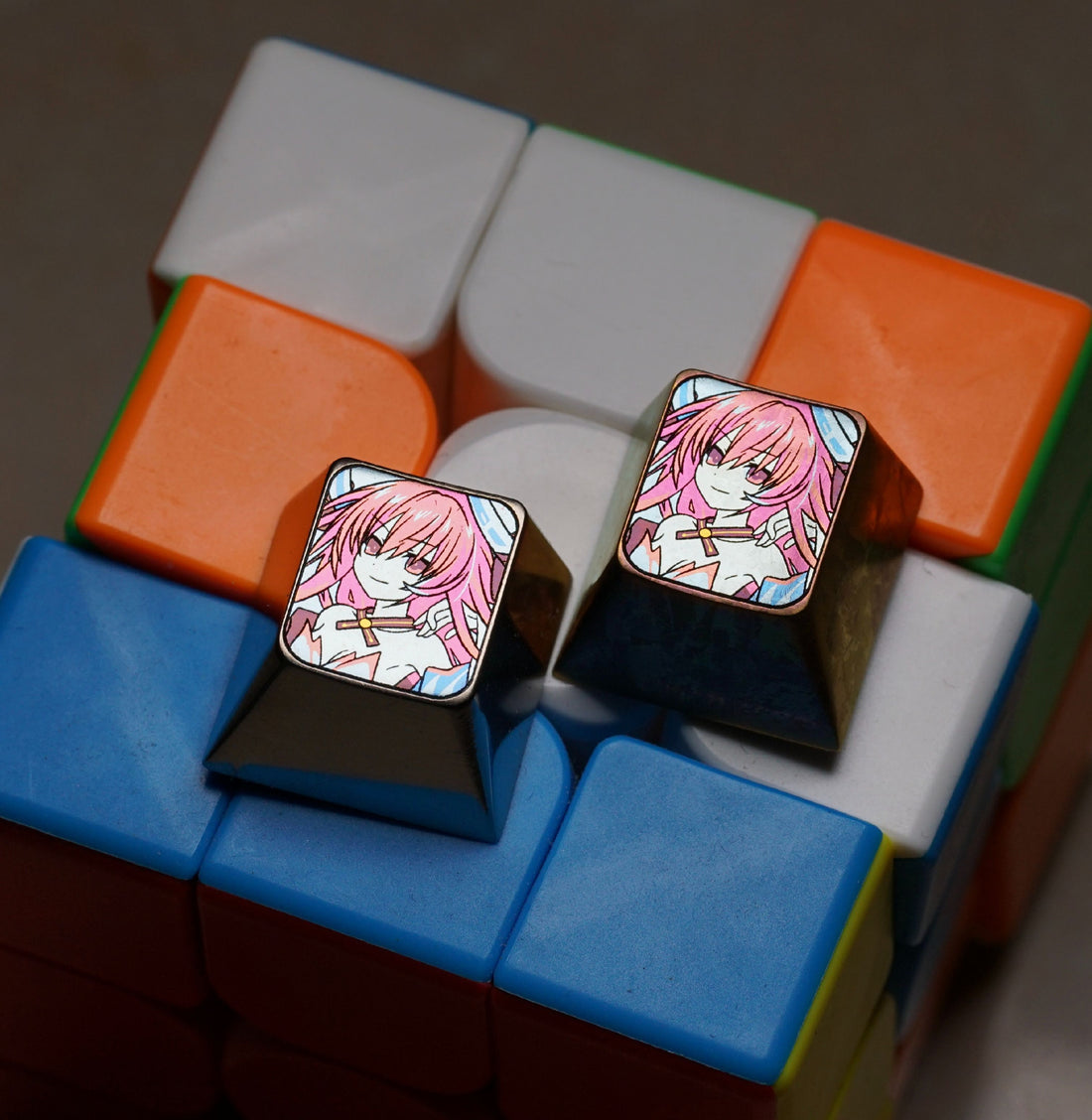 DATE A LIVE, Kotori Itsuka, titanium alloy carved colored keycaps, personalized keycaps, mechanical keyboard decorative keycaps.