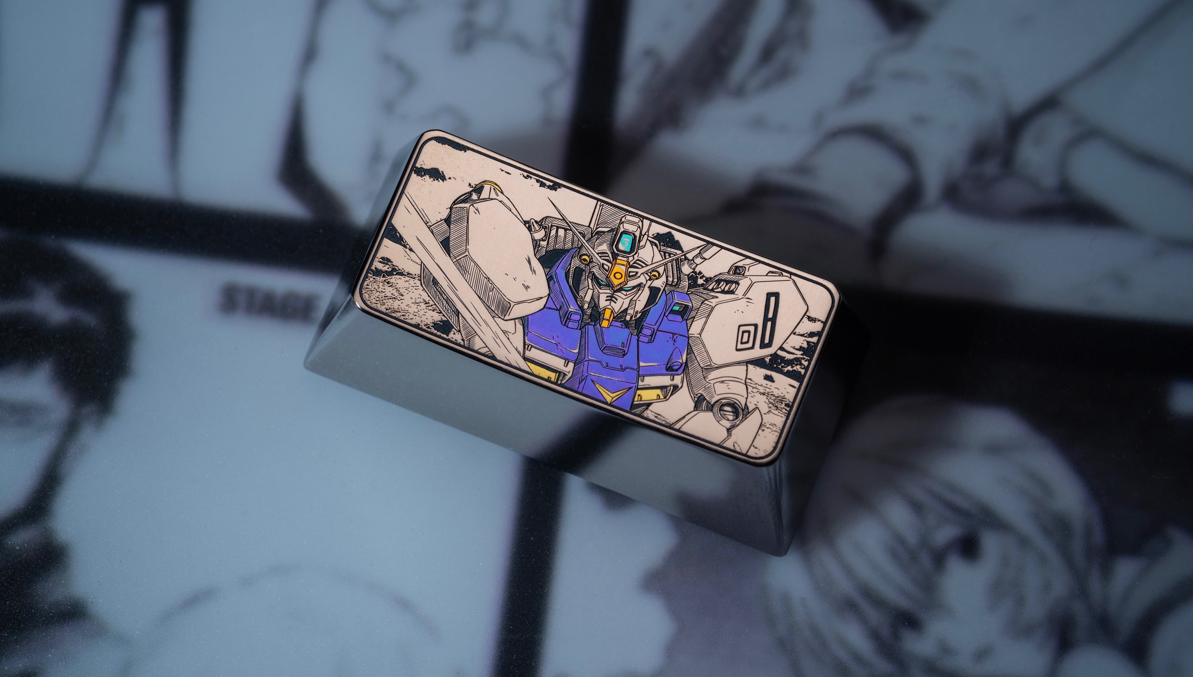 Gundam Theme Series, Precision Titanium Alloy, 1.75U/2U Optional, Anime Game Culture Creative Keycaps, Mechanical Keyboard Decorative Keycaps