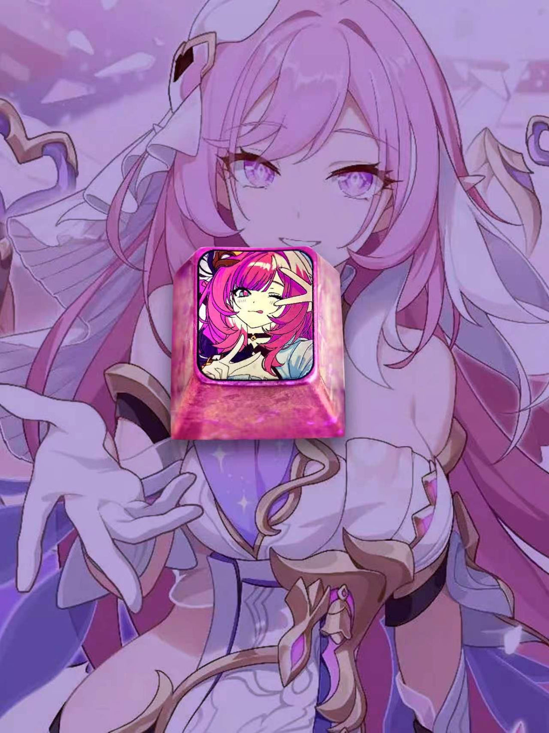 Honkai Impact 3 series, Elysia theme, 1U titanium alloy personalized keycaps, innovative products in anime and gaming culture, mechanical keyboard decorative keycaps