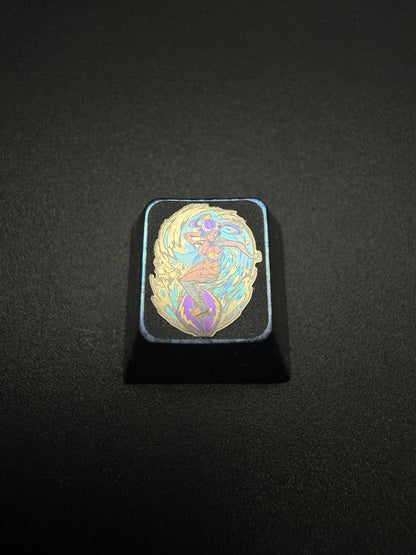 BLEACH，Inoue Orihime/Shihouin Yoruichi 1U titanium alloy metal personalized keycaps, anime and game character peripheral products, decorative keycaps.