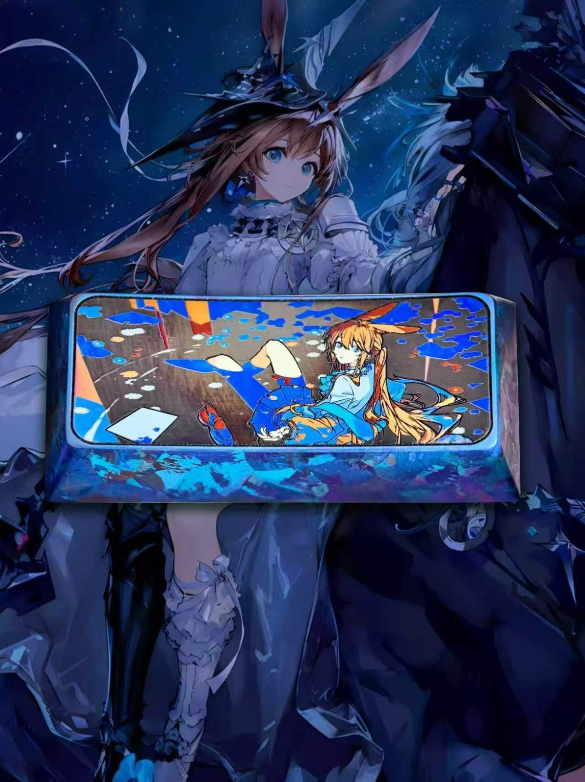 Arknights theme, Amiya 2.25 U Titanium alloy personalized keycaps, anime and game cultural creative keycaps, mechanical keyboard decorative keycaps