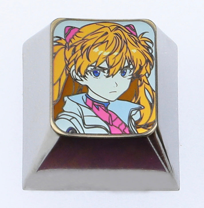 EVA, Asuka, 1U expression titanium alloy carved keycap, personalized keycap.