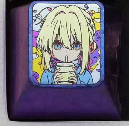 Q version of King Go, titanium alloy engraved keycaps, mechanical keyboard decorative keycaps