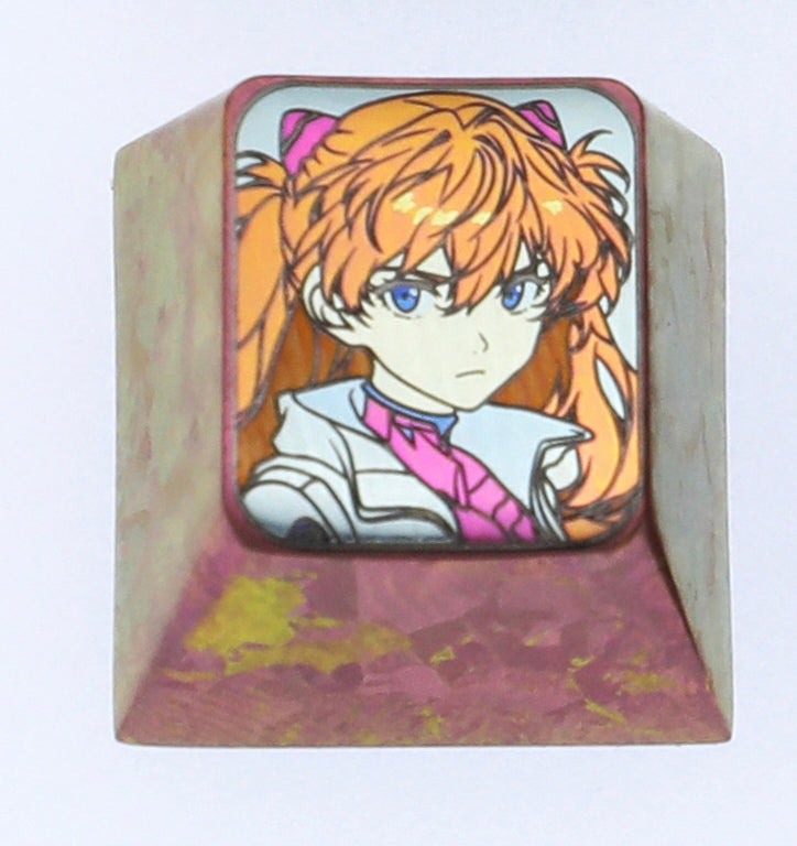 EVA, Asuka, 1U expression titanium alloy carved keycap, personalized keycap.