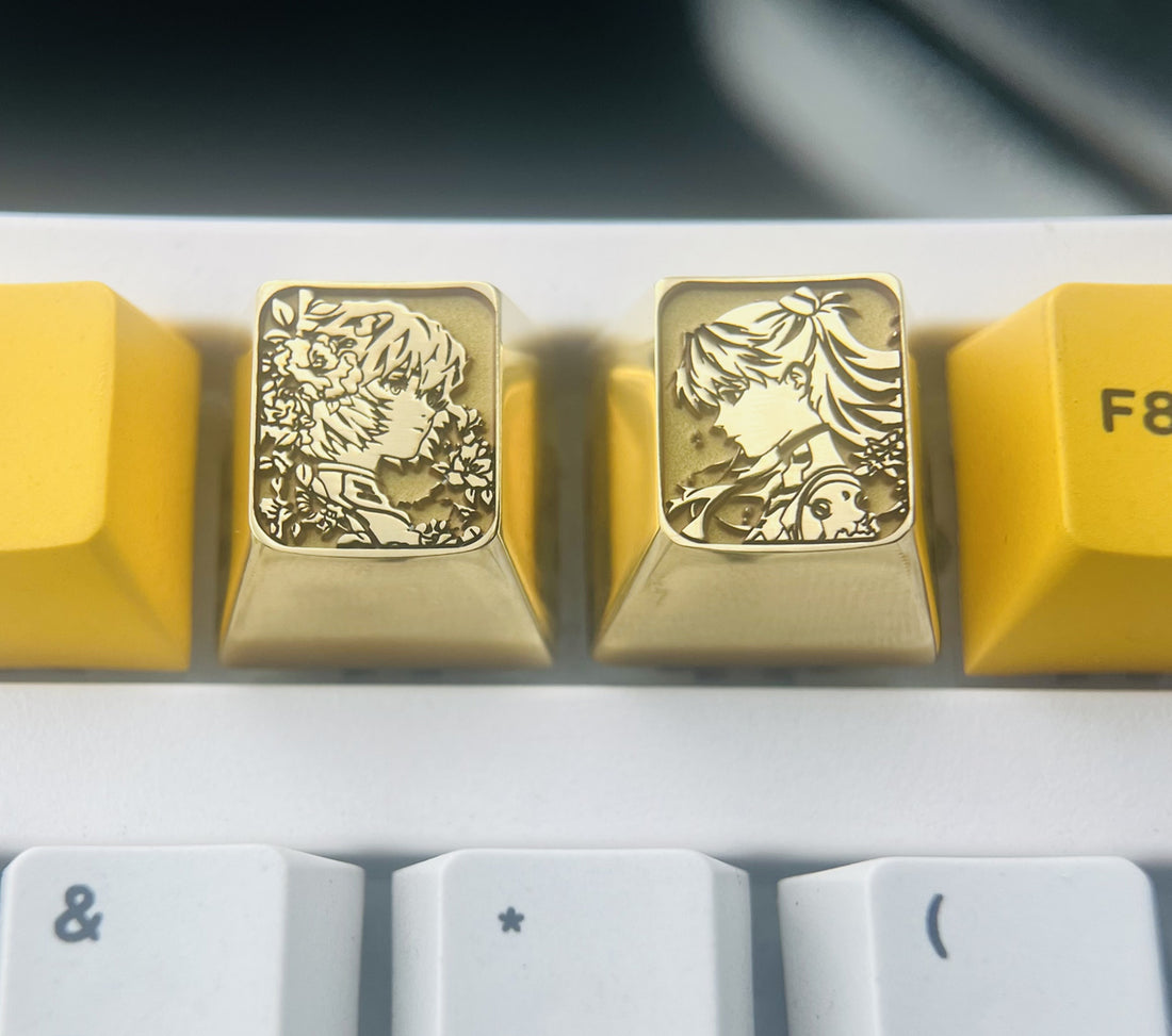 EVA, 1U brass material personalized keycap, metal decorative keycap, anime keycap
