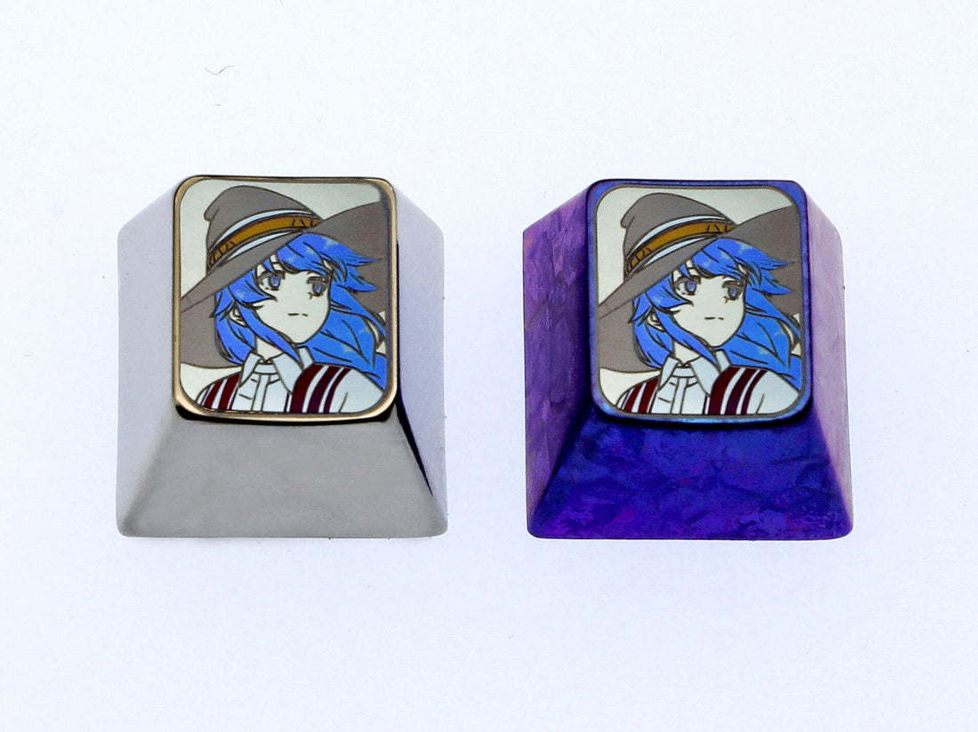 Mushoku Tensei, Roxy metal titanium alloy carved personalized keycaps, keyboard decorative keycaps, anime character keycaps