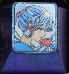 Kamisato Ayaka, Colorful titanium alloy carved keycaps, personalized keycaps.